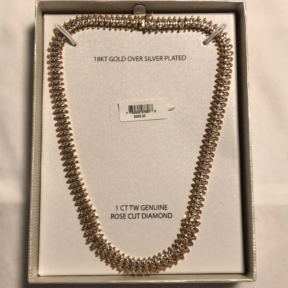 1 ct tw genuine rose cut diamond necklace